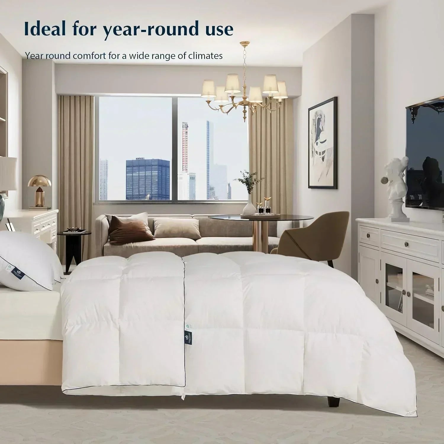 Goose feather duvet queen size cotton super fluffy white duvet core soft and breathable