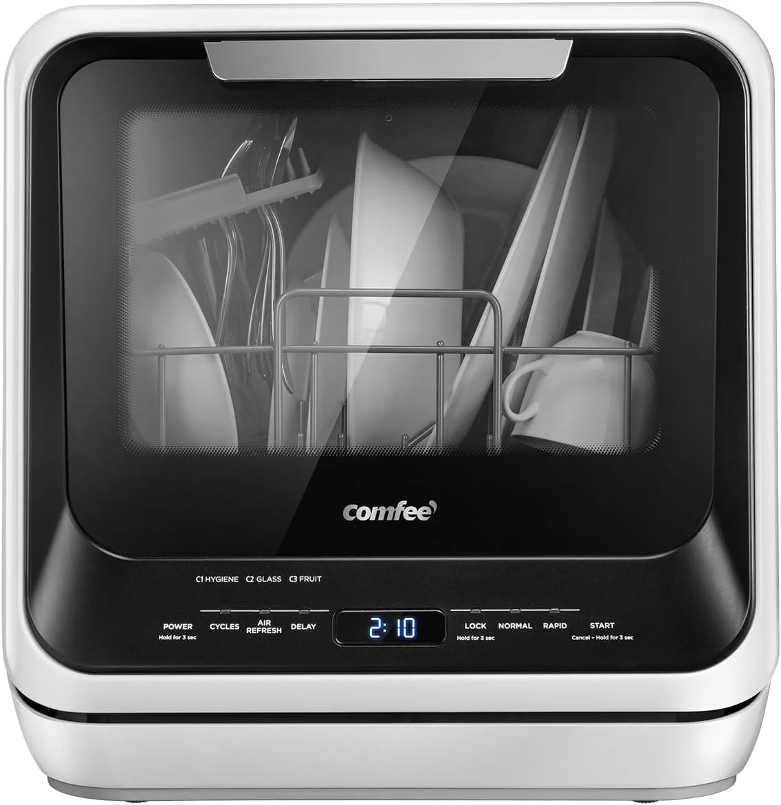 COMFEE' Portable Mini Dishwasher Countertop with 5L Built-in Water Tank