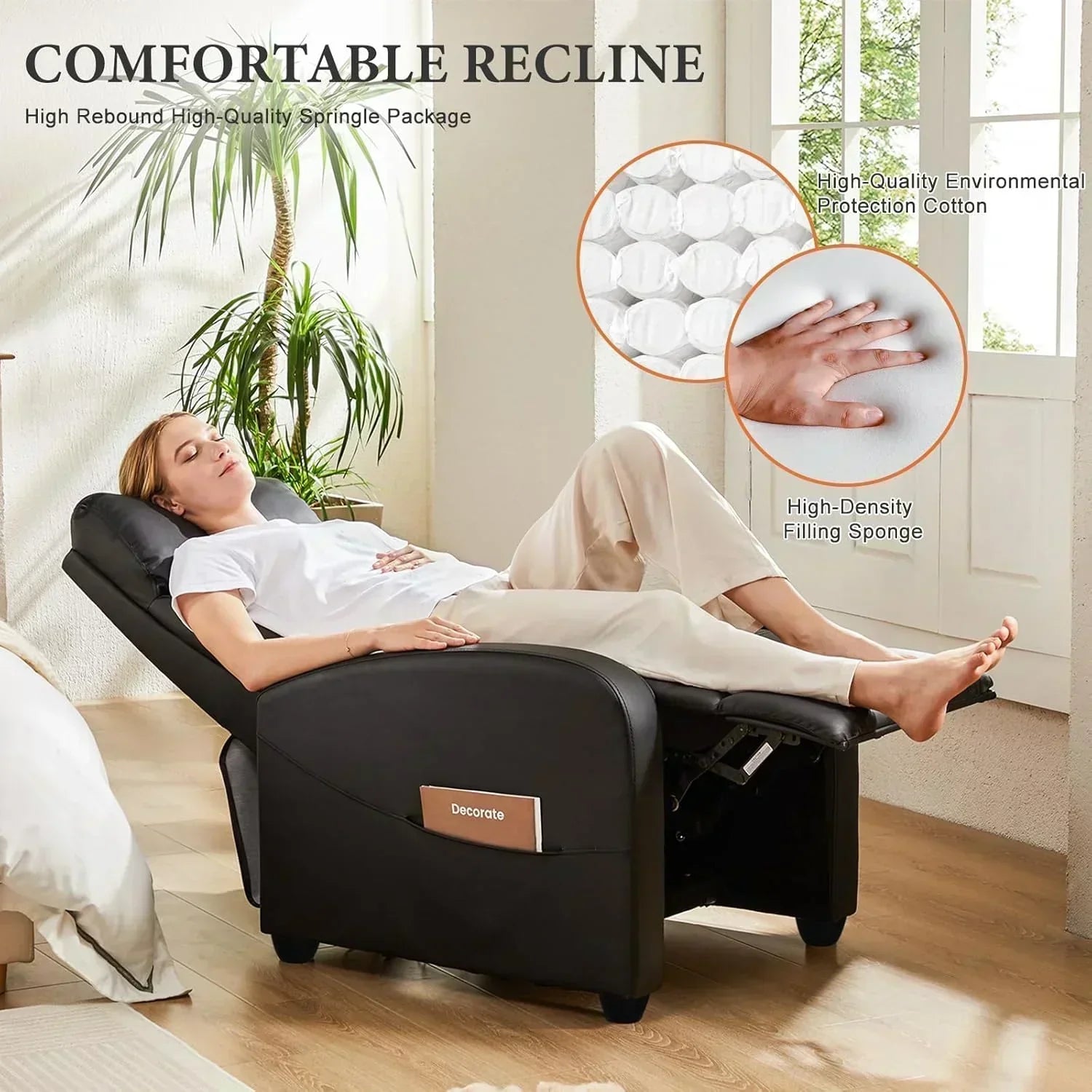 Adult massage recliner adjustable home theater seat modern fabric recliner