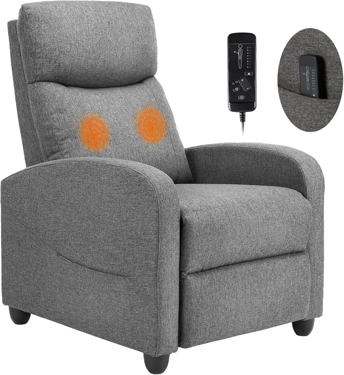 Adult massage recliner adjustable home theater seat modern fabric recliner