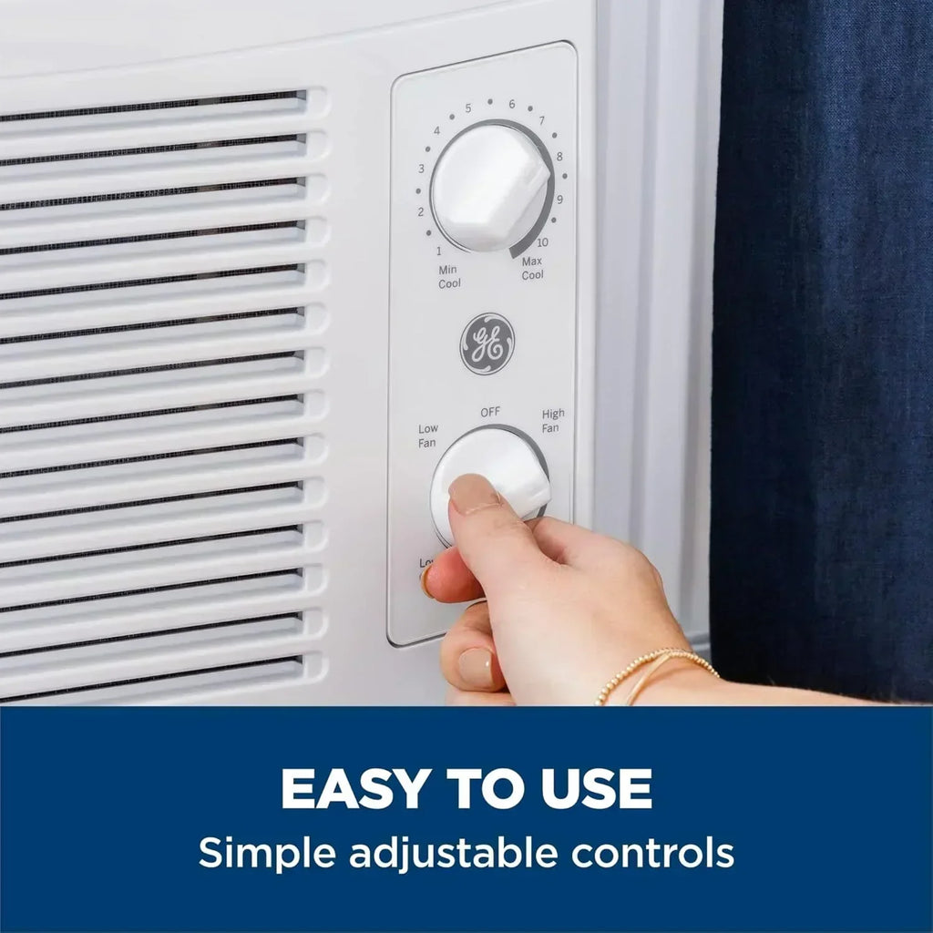 GE Window Air Conditioner Unit 6,000 BTU for Small Rooms up to 250 sq ft. with Adjustable Fan