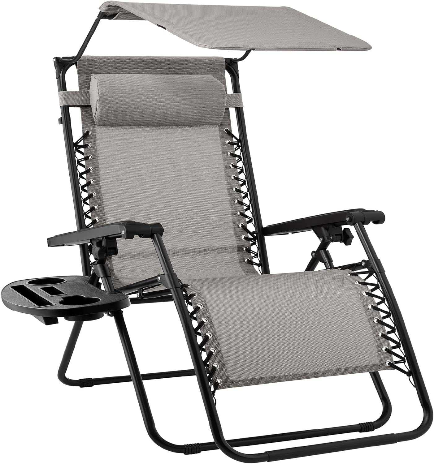 Best Choice Products Folding Zero Gravity Recliner Patio Lounge Chair Adjustable Canopy Shade