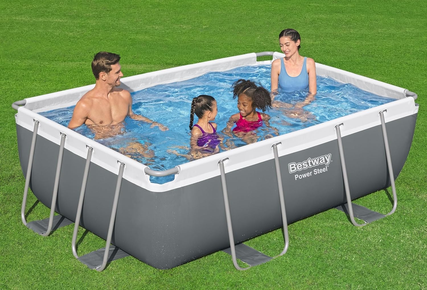 Power Steel 14' x 8'2 x 39.5 Oval Above Ground Pool Set Includes 530gal Filter Pump Ladder