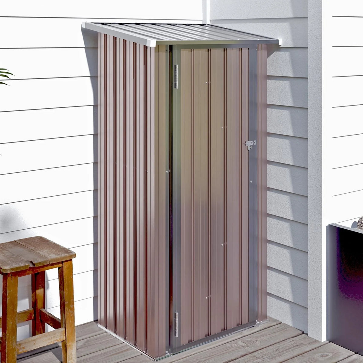 Aoxun 6.2x4ft Shed Outdoor Storage Shed with Lockable Door Metal Garden Tool Shed