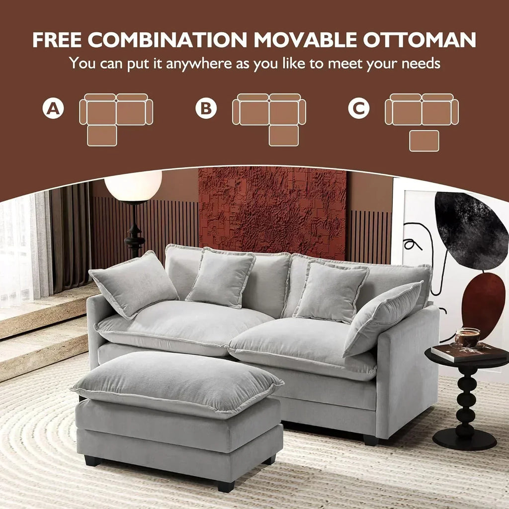 ihanherry 146-inch U-shaped modern sofa modular area cloud sofa