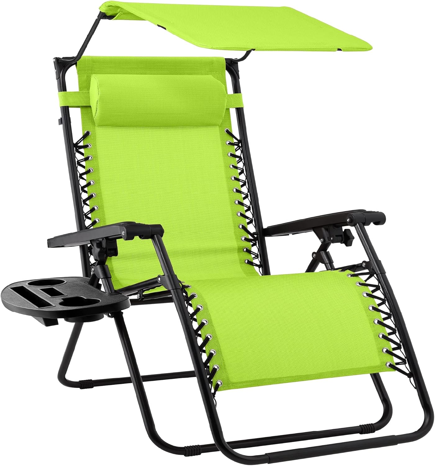 Best Choice Products Folding Zero Gravity Recliner Patio Lounge Chair Adjustable Canopy Shade