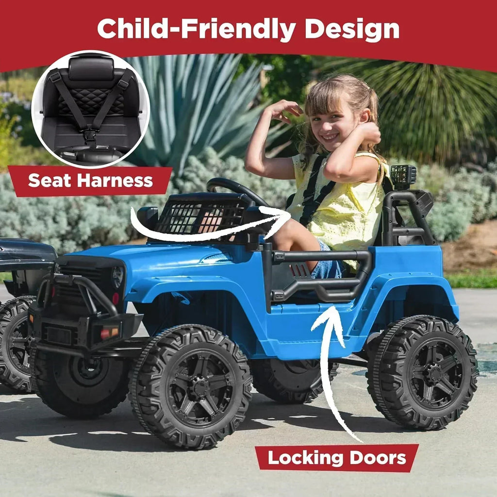 Best Choice Products 12V Kids Ride-On Truck Car with Spring Suspension and LED Lights