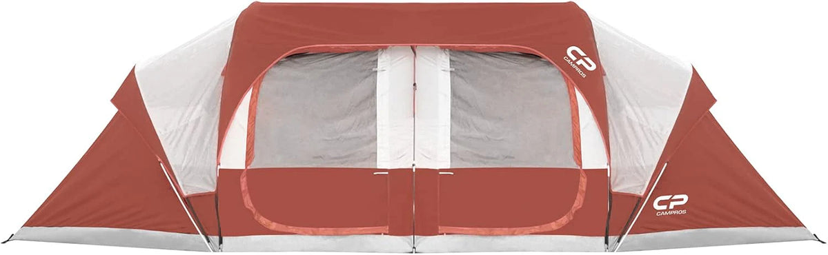 CAMPROS CP Tent 12-Person-Camping-Tents,3 Room Family Tents,Waterproof Windproof Family Tent with Top Rainfly,6 Large Mesh Windows,Double Layer,Easy Set Up, Portable with Carry Bag-20' x 9' x 72(H)
