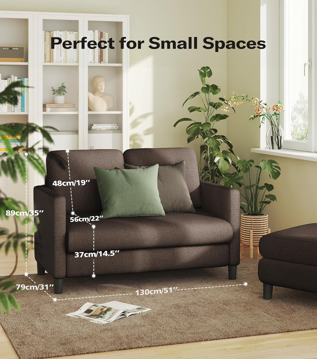 Loveseat Sofa 51 Love Seat Comfy Corduroy Small Loveseat Small Spaces Tool-Free Setup Couch