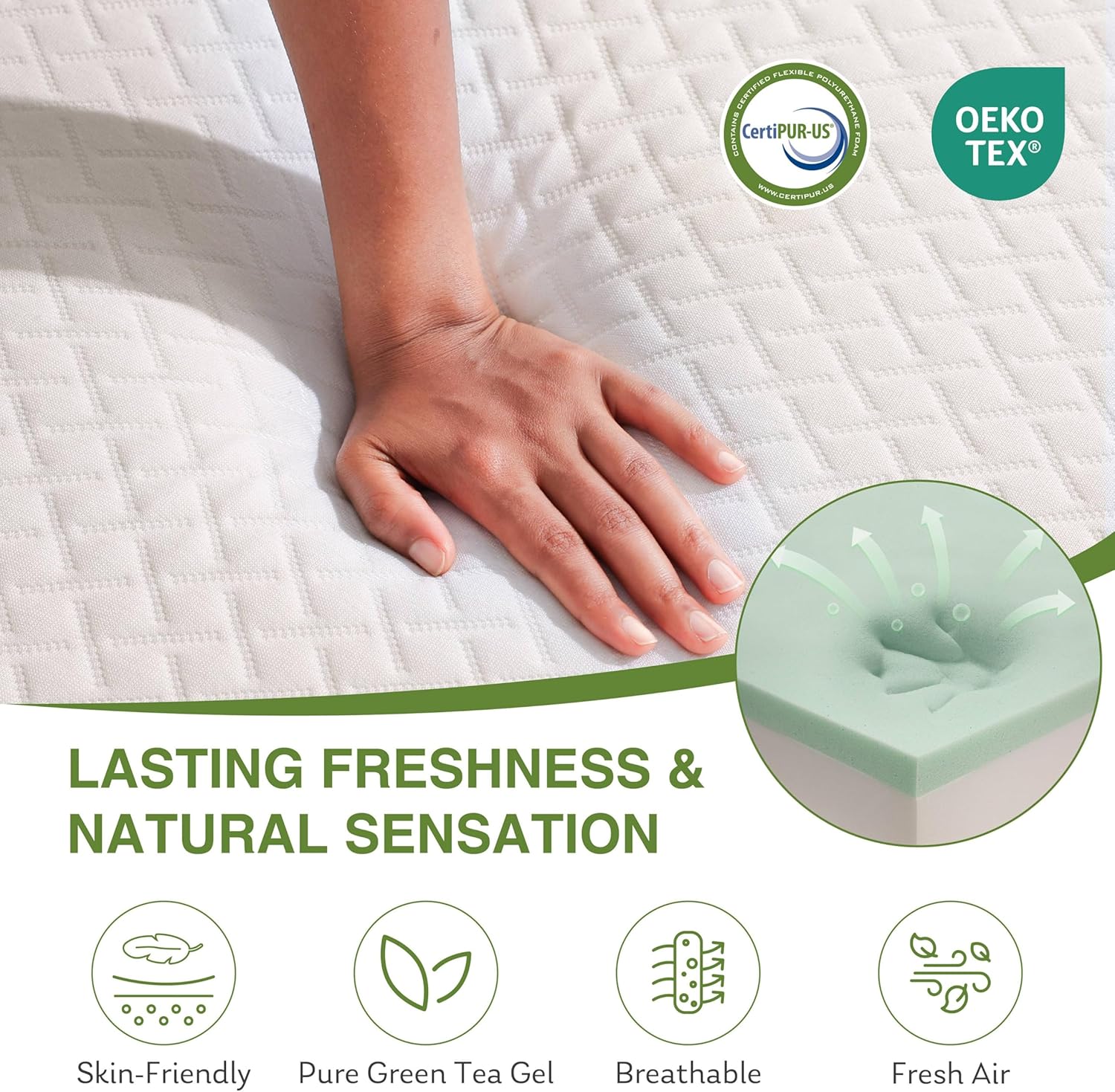 8-inch double mattress with memory foam for medium firm support