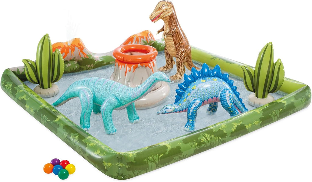 Intex 96 x 78 x 28 Inflatable Jungle Adventure Play Center Spray Kiddie Pool - Backyard Kids Water Slide, Outdoor Blow-Up Splash Pad for Toddlers
