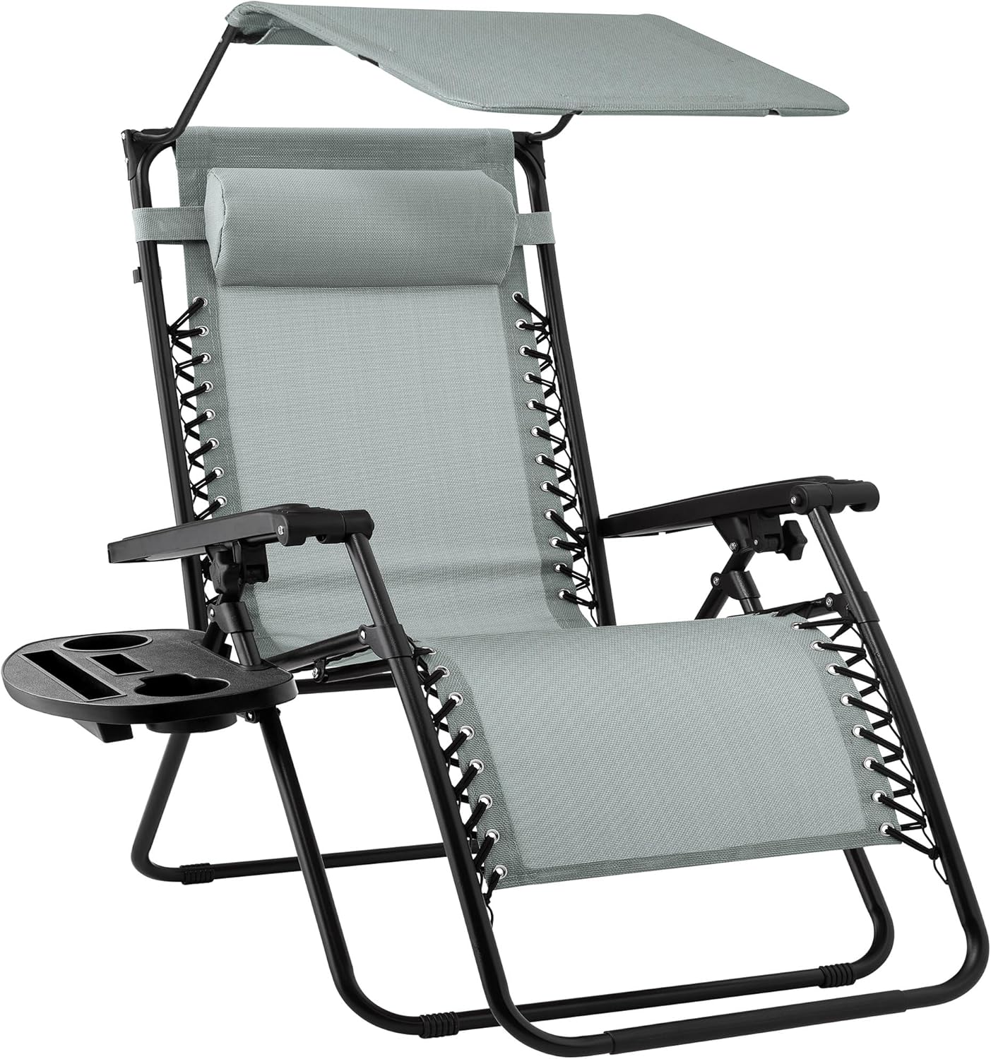 Best Choice Products Folding Zero Gravity Recliner Patio Lounge Chair Adjustable Canopy Shade